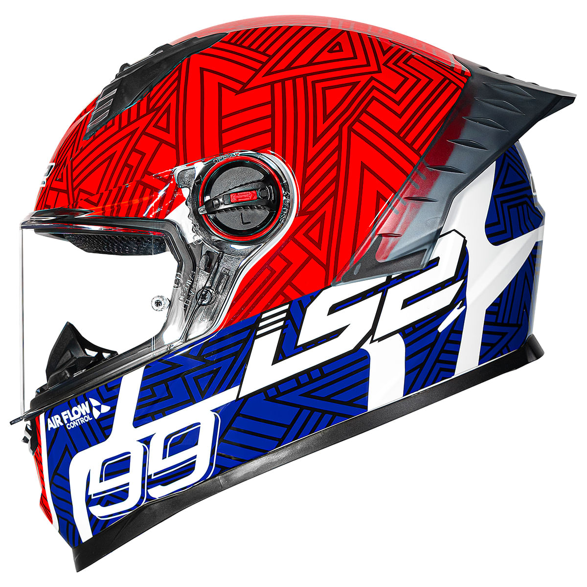 Capacete LS2 FF358 Pro Tiempo Branco Vermelho Azul